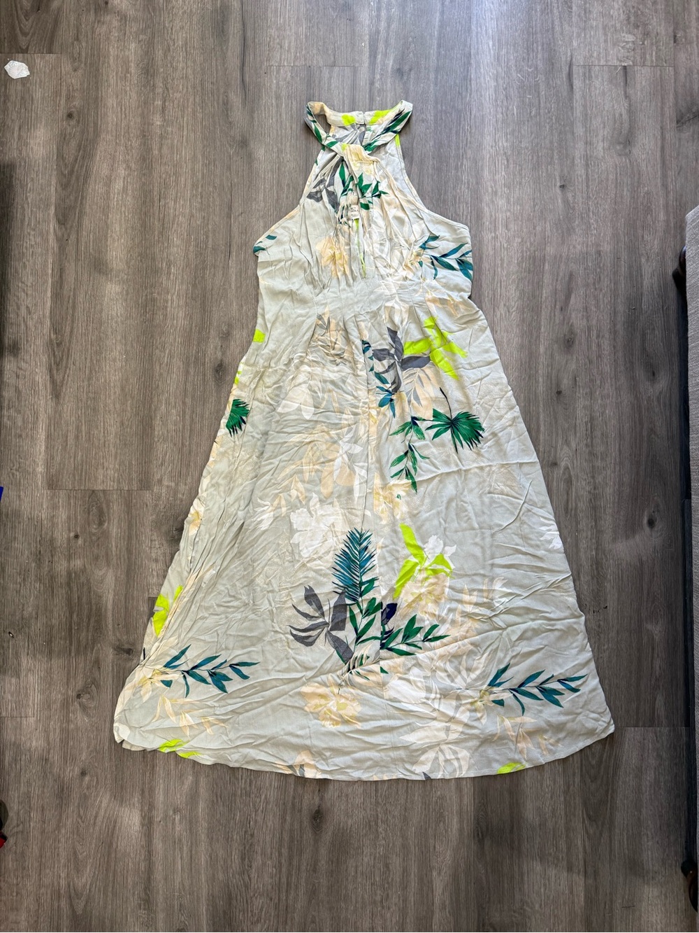 O'Neill Maxi Dress with Green Leaf Print